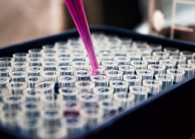 Des tubes d'échantillons lors d'un test ADN